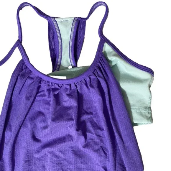Lululemon No Limits Tank Power Purple / Aquamarine Share Size 4 - Picture 10 of 11